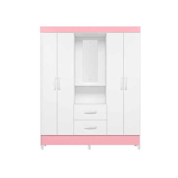 Roupeiro Albatroz Mobi Capela 4 Portas 2 Gavetas com Espelho Incluso de 0,66x0,24m Branco Fosco Liso/Biflex-744fb748-2abb-41c2-8c1c-005fe342e5bc