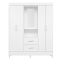 Roupeiro Albatroz Mobi Capela 4 Portas 2 Gavetas com Espelho Incluso de 0,66x0,24m Branco Fosco Liso/Biflex-9c88c7a8-8e84-4f79-8347-c96ec0d8ba47