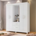 Roupeiro Albatroz Mobi Capela 4 Portas 2 Gavetas com Espelho Incluso de 0,66x0,24m Branco Fosco Liso/Biflex-0b3bb21c-0fe1-4bf5-8584-ca64f9eb44a7