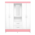 Roupeiro Albatroz Mobi Capela 4 Portas 2 Gavetas com Espelho Incluso de 0,66x0,24m Branco Fosco Liso/Biflex-a45e9073-0d09-4064-afc1-9b4a43165da9