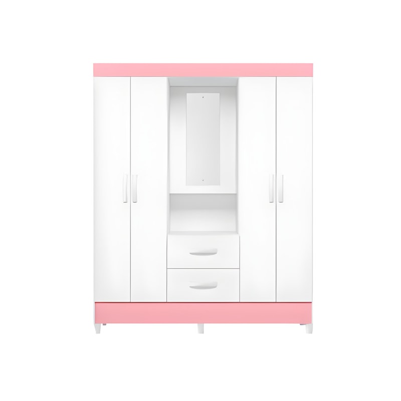 Roupeiro Albatroz Mobi Capela 4 Portas 2 Gavetas com Espelho Incluso de 0,66x0,24m Branco Fosco Liso/Biflex-661b2d8d-3b81-4bfd-a736-2c68ee3bf8b5