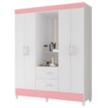 Roupeiro Albatroz Mobi Capela 4 Portas 2 Gavetas com Espelho Incluso de 0,66x0,24m Branco Fosco Liso/Biflex-5882ecbd-a40d-4721-b2d5-8ad54b2698ea