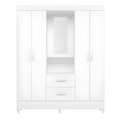 Roupeiro Albatroz Mobi Capela 4 Portas 2 Gavetas com Espelho Incluso de 0,66x0,24m Branco Fosco Liso/Biflex-a152953f-c566-49c3-80a4-c60cbad98263