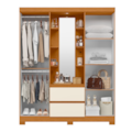 Roupeiro Albatroz Olimpia 4 Portas 2 Gavetas com Espelho Incluso de 1,23X0,30M Cinamomo/Off White Interno Branco-ab5fb5d2-4cde-42d7-8998-6cc43812c06c