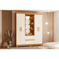 Roupeiro Albatroz Olimpia 4 Portas 2 Gavetas com Espelho Incluso de 1,23X0,30M Cinamomo/Off White Interno Branco-1e64b873-9711-45d5-a269-846d78eeab8b