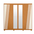 Roupeiro Albatroz Ouro Verde 2 Portas de Correr 4 Gavetas com 4 Espelhos Cinamomo/Off White-fa1c060b-3666-436a-bb35-6529220c3b0b