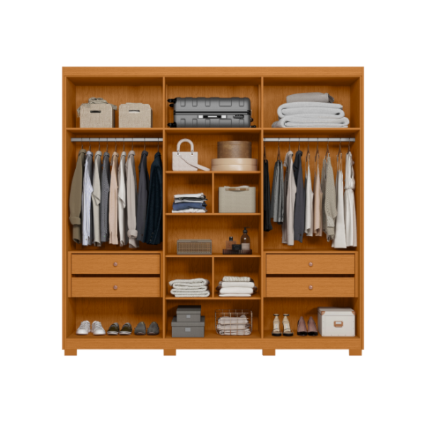 Roupeiro Albatroz Ouro Verde 6 Portas 4 Gavetas Cinamomo/Off White-2b76049a-101a-4137-9b64-d75e19125928