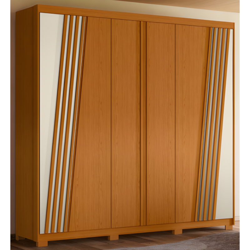 Roupeiro Albatroz Ouro Verde 6 Portas 4 Gavetas Cinamomo/Off White-7f35d696-cec7-445d-931a-bbce7adb8e62
