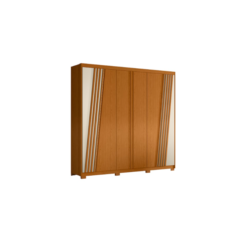 Roupeiro Albatroz Ouro Verde 6 Portas 4 Gavetas Cinamomo/Off White