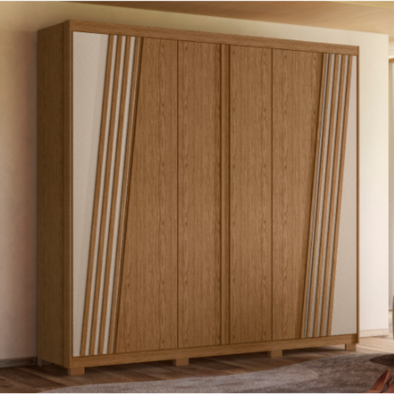 Roupeiro Albatroz Ouro Verde 6 Portas 4 Gavetas Jatoba/Fendi Metallic-078302fa-ca41-4608-9947-fa72fb6c3900