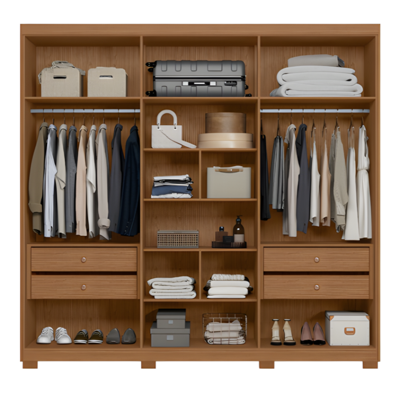 Roupeiro Albatroz Ouro Verde 6 Portas 4 Gavetas Jatoba/Fendi Metallic-016fc96d-4471-480e-b37e-76042102fe9b