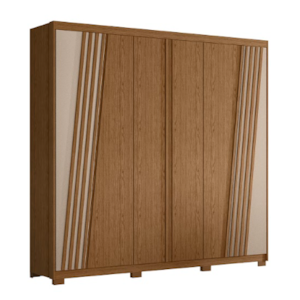 Roupeiro Albatroz Ouro Verde 6 Portas 4 Gavetas Jatoba/Fendi Metallic