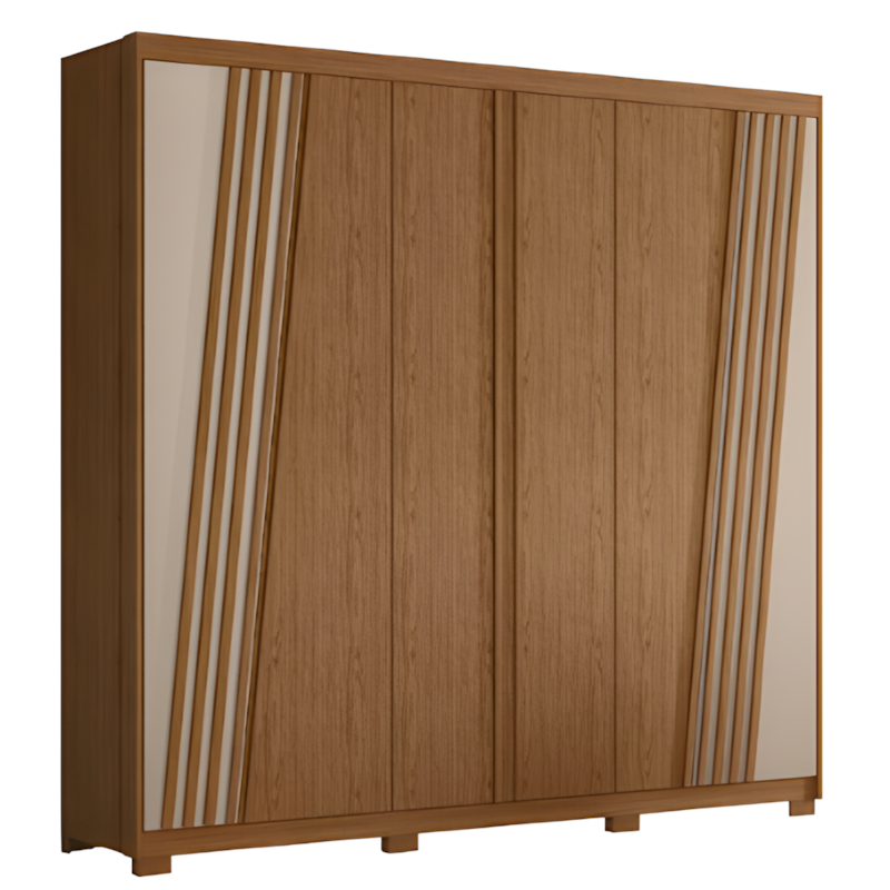 Roupeiro Albatroz Ouro Verde 6 Portas 4 Gavetas Jatoba/Fendi Metallic