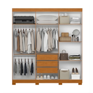 Roupeiro Albatroz Vinci 6 Portas 4 Gavetas Cinamomo/Off White