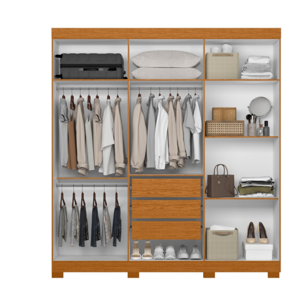Roupeiro Albatroz Vinci 6 Portas 4 Gavetas Cinamomo/Off White-816c7d43-6d95-4ec5-b464-c0c39f26f642