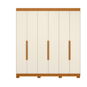 Roupeiro Albatroz Vinci 6 Portas 4 Gavetas Cinamomo/Off White