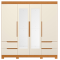 Roupeiro Albatroz Vivacce 4P 4G Espelho Cinamomo/Off White-c1285f89-c86f-4d20-9de8-008aef47b664
