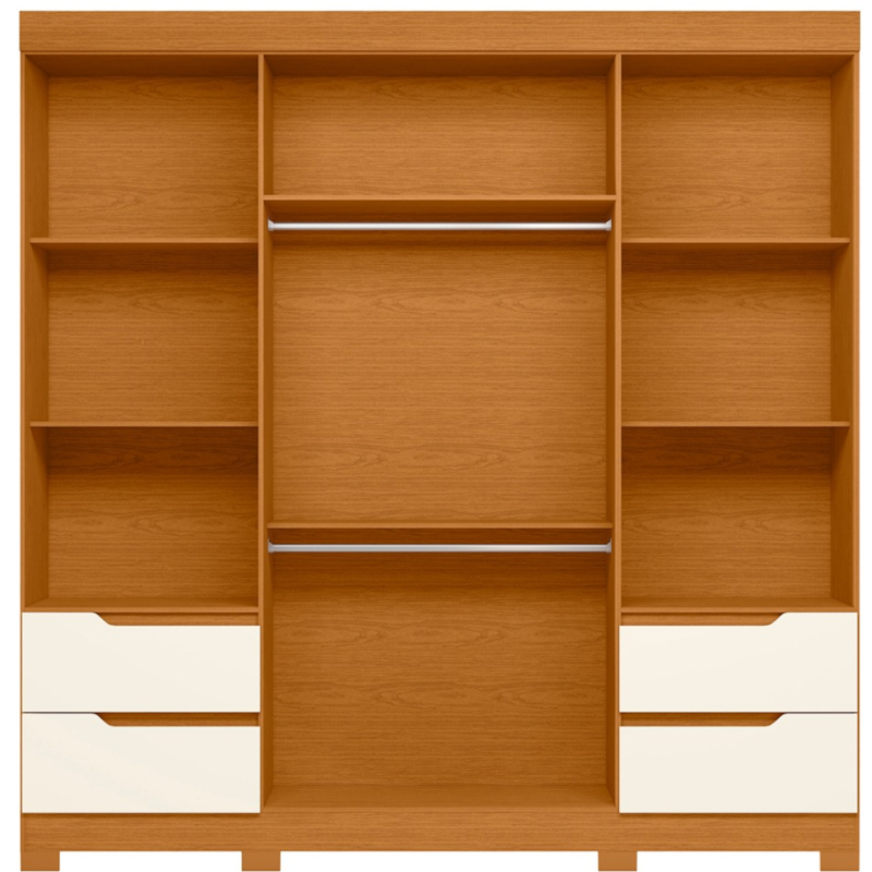 Roupeiro Albatroz Vivacce 4P 4G Espelho Cinamomo/Off White-a2d19ef6-5ece-4cd6-8729-6c564517476d