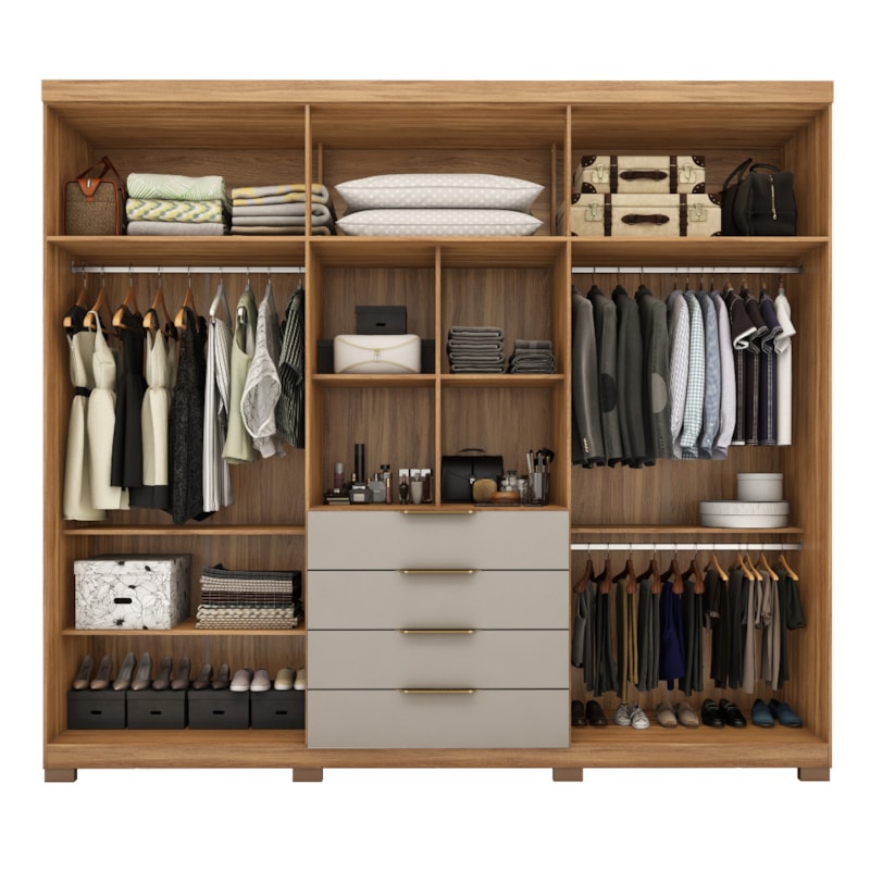 Roupeiro Casal Demóbile Giardino 6 Portas 4 Gavetas com Espelho e Pés Amêndola/Nude Prime TX-1aa6ccf3-1c48-4ee8-a7fd-88a9984c6d2c