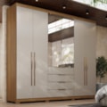 Roupeiro Casal Demóbile Giardino 6 Portas 4 Gavetas com Espelho e Pés Amêndola/Nude Prime TX-853c2544-b4f1-4c3e-aec4-3b2880ca66ea