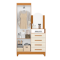 Roupeiro Comoda Albatroz New Capri 2 Portas 4 Gavetas com Espelho Incluso 0,60X0,39 Cinamomo/Off White-2d69f045-1e93-452d-95c9-1832f15de2ed