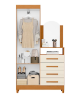 Roupeiro Comoda Albatroz New Capri 2 Portas 4 Gavetas com Espelho Incluso 0,60X0,39 Cinamomo/Off White