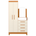 Roupeiro Comoda Albatroz New Capri 2 Portas 4 Gavetas com Espelho Incluso 0,60X0,39 Cinamomo/Off White-1dd3b3d7-8e8a-47e8-b099-e98c91ce7c8b