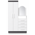 Roupeiro Comoda Albatroz New Capri 2 Portas 4 Gavetas com Espelho Incluso 0,60x0,39m Quadriflex-2ff25849-41d5-42c1-ae7a-dfc0ffe8b372