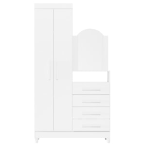 Roupeiro Comoda Albatroz New Capri 2 Portas 4 Gavetas com Espelho Incluso 0,60x0,39m Quadriflex