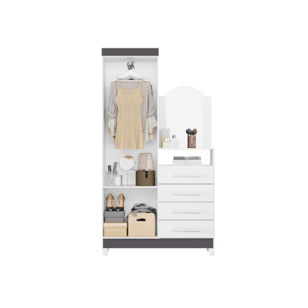 Roupeiro Comoda Albatroz New Capri 2 Portas 4 Gavetas com Espelho Incluso 0,60x0,39m Quadriflex-53a9c7ef-9567-4755-a2dd-e64d9cd8c5ed