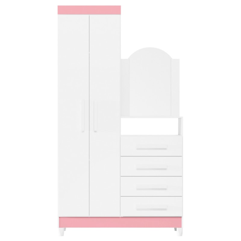 Roupeiro Comoda Albatroz New Capri 2 Portas 4 Gavetas com Espelho Incluso 0,60x0,39m Quadriflex-4350301b-5d7f-44e0-bda3-c9e39075fe5a