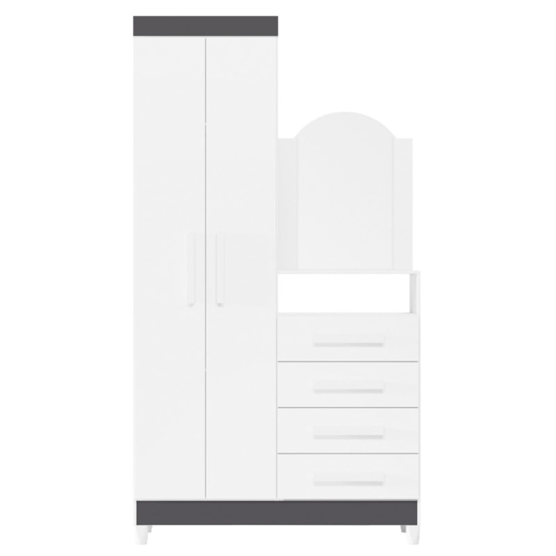 Roupeiro Comoda Albatroz New Capri 2 Portas 4 Gavetas com Espelho Incluso 0,60x0,39m Quadriflex-de0828e2-02f7-4eea-b2b9-42a11b9f13b0