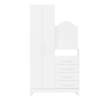 Roupeiro Comoda Albatroz New Capri 2 Portas 4 Gavetas com Espelho Incluso 0,60x0,39m Quadriflex