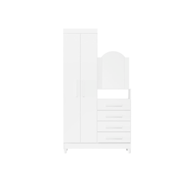 Roupeiro Comoda Albatroz New Capri 2 Portas 4 Gavetas com Espelho Incluso 0,60x0,39m Quadriflex-12c273ad-a352-45e9-89a2-38e64a24fde8
