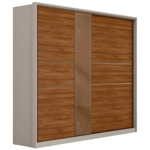 Roupeiro Demobile Authentic Casal 2P De Corre 6G Com Pe Nogueira/Nude Prime Tx Flex