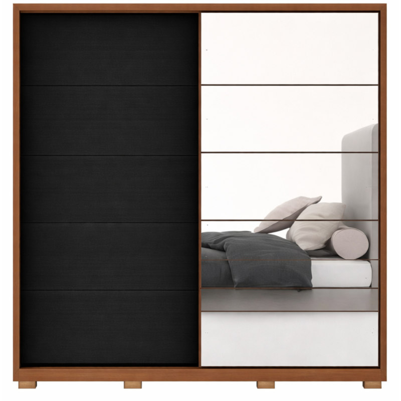 Roupeiro Demobile Belga Casal 2P De Correr 3G Com Espelho EPe Amendola/Grafito/Amendola Flex-0bddc79b-73d1-4485-8d43-76cc4e80733e