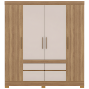 Roupeiro Demobile Bilbao Casal 4P 2G Amendola/Off White