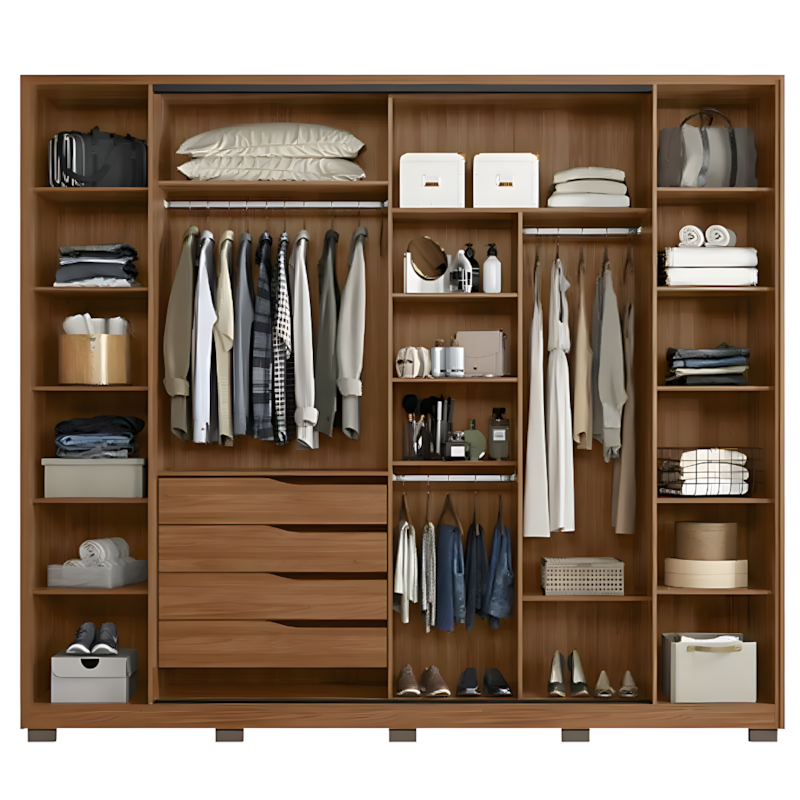 Roupeiro Demobile Laredo Casal 2P Correr Com 2P Reflecta E Com Pe Nogueira/Nude Prime Tx Flex-281767d0-9c92-4b32-82a2-0855d289462d