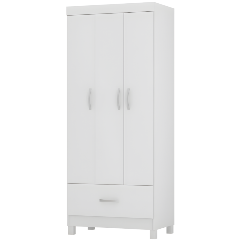 Roupeiro Demobile Prince 3 Portas 1 Gaveta Branco-5bbec8e0-f639-4aca-8c16-2cf76cb17bc4