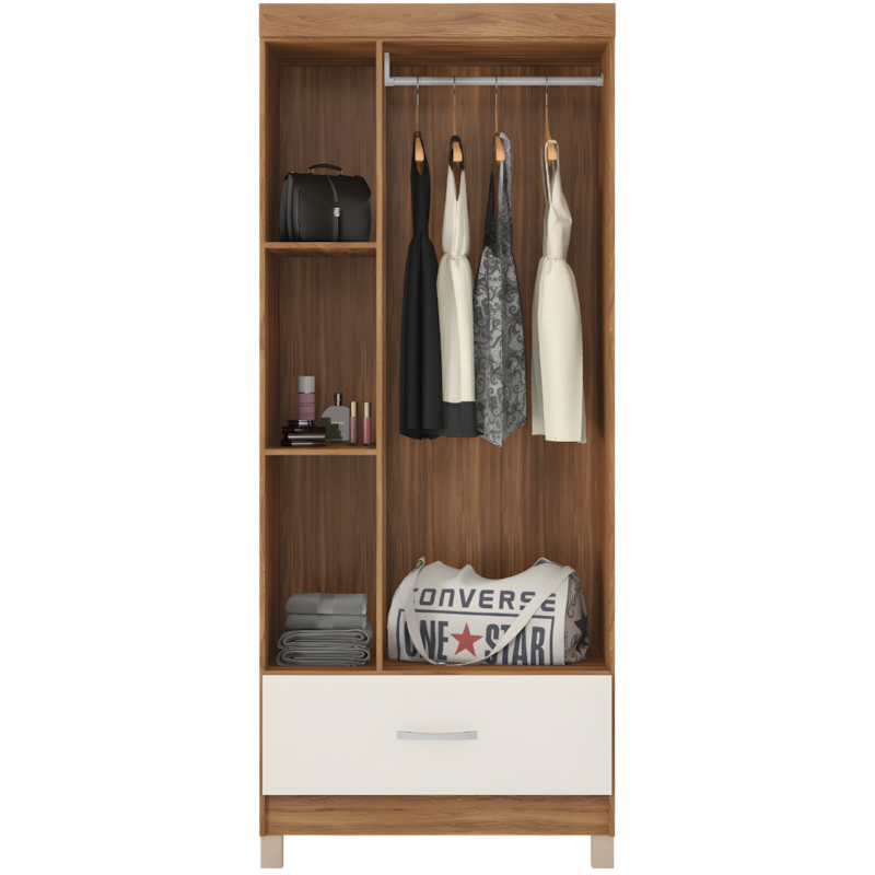 Roupeiro Demobile Prince 3P 1G Amendola/Off White-6642c768-bfbd-4049-b9fb-23624c0d311e