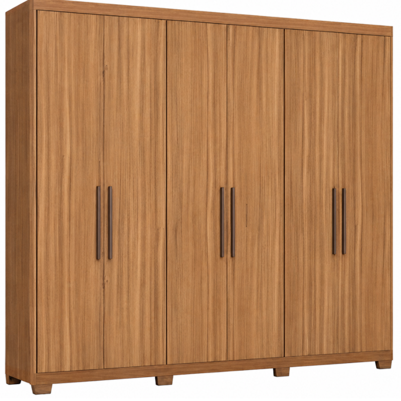 Roupeiro Demobile Sumatra Casal 6P 3G Com Pe Quadrada Amendola Touch-7e052e26-288c-4d13-872e-9781d0cef949