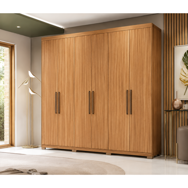 Roupeiro Demobile Sumatra Casal 6P 3G Com Pe Quadrada Amendola Touch-4b936763-39bd-4233-a010-5ce86b637875