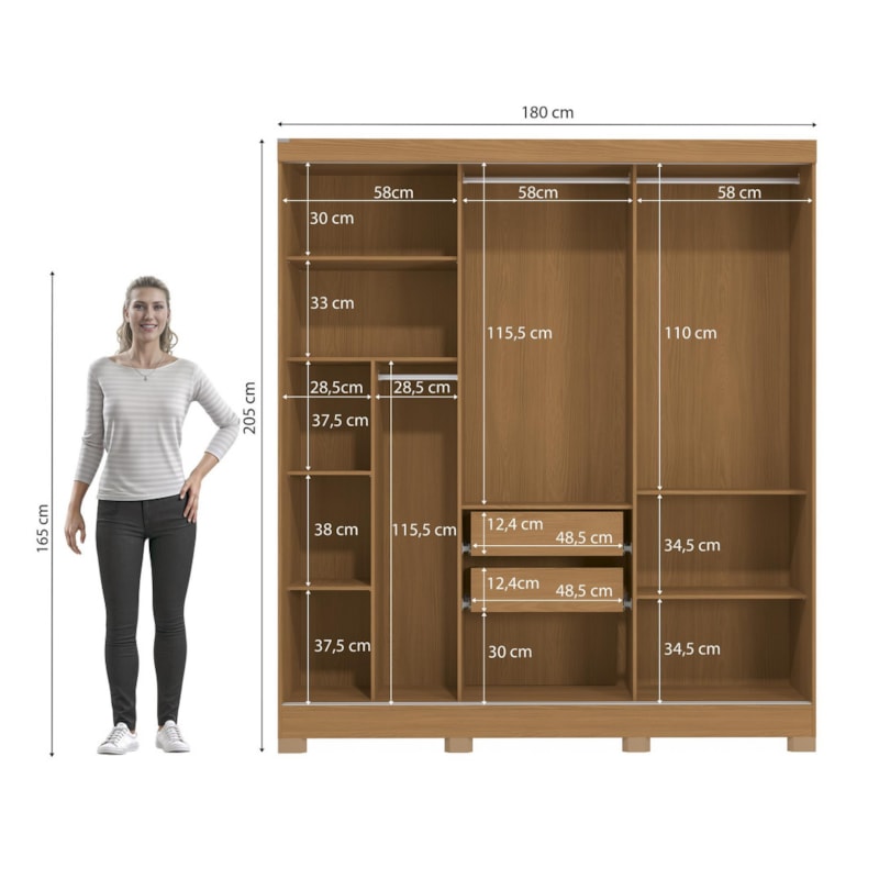 Roupeiro Kappesberg 3 Portas com Espelho-6da06562-960b-447f-a748-9c94fdae0fcb