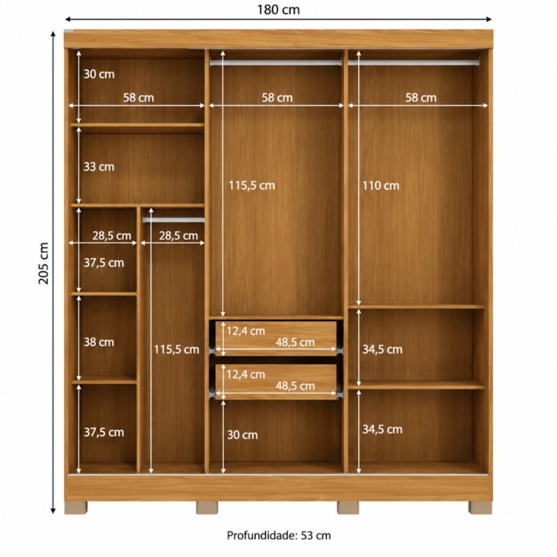 Roupeiro Kappesberg 3 Portas com Espelho-ce7bb217-5f7f-4105-a107-6693d59a7aa5