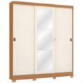 Roupeiro Kappesberg 3 Portas de Correr 2 Gavetas com Espelho Canela/Off White-b1f23aa1-5cee-4ee9-a9b0-8e0645324521