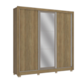 Roupeiro Kappesberg 3 Portas de Correr 2 Gavetas com Espelho e Pes Nogueira/Fendi de Madeira-0ba709f3-fd3d-4d51-bcdb-44b99ee17f95