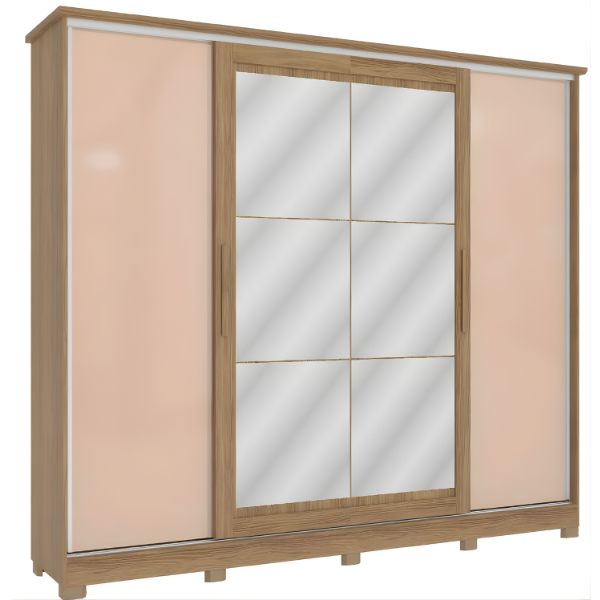 Roupeiro Kappesberg 4 Portas Correr E 4 Gavetas Com Pe E Espelho Nogueira/Macadamia De Madeira CB01N565-NGM-e25c0f04-c7c7-46ba-a360-2107cbd1b65a