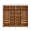 Roupeiro Kappesberg 4 Portas De Correr 4 Gavetas Com Pes E Espelho Canela/Macadamia De Madeira CB01N565-CNMC-08d1e353-9605-4fd2-8a1c-207f85855ddd