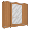 Roupeiro Kappesberg 4 Portas De Correr 4 Gavetas Com Pes E Espelho Canela/Macadamia De Madeira CB01N565-CNMC-8bf8bc46-4b26-4dff-bf85-1b2d09d25378