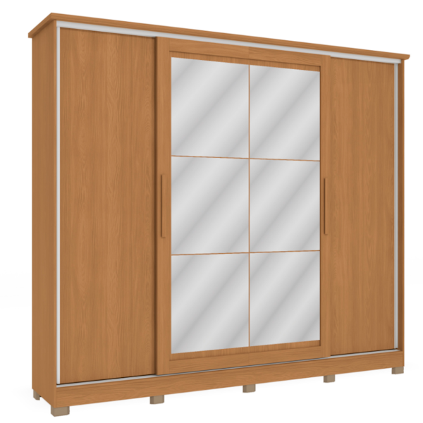 Roupeiro Kappesberg 4 Portas De Correr 4 Gavetas Com Pes E Espelho Canela/Macadamia De Madeira CB01N565-CNMC-bdbd116e-c084-4287-9b95-6976f94f8581